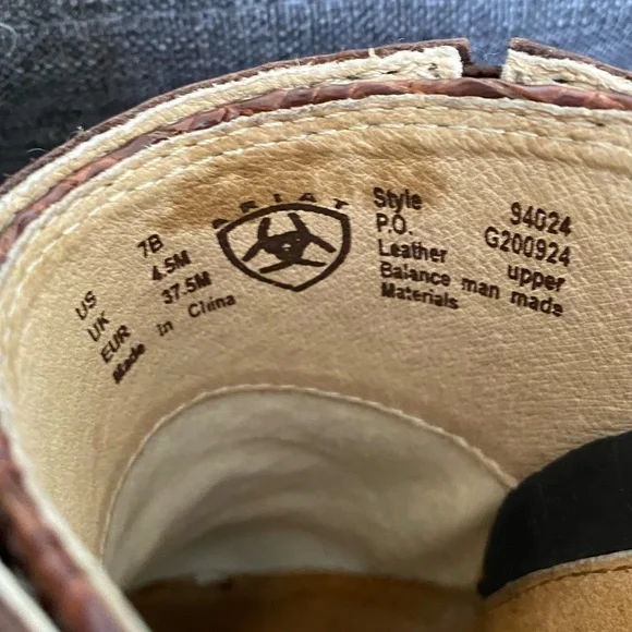 Ariat Basket Woven Rattan Weave Brown Leather Slingback Clogs Mules. Sz 7 - Picture 14 of 16